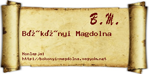 Bökönyi Magdolna névjegykártya